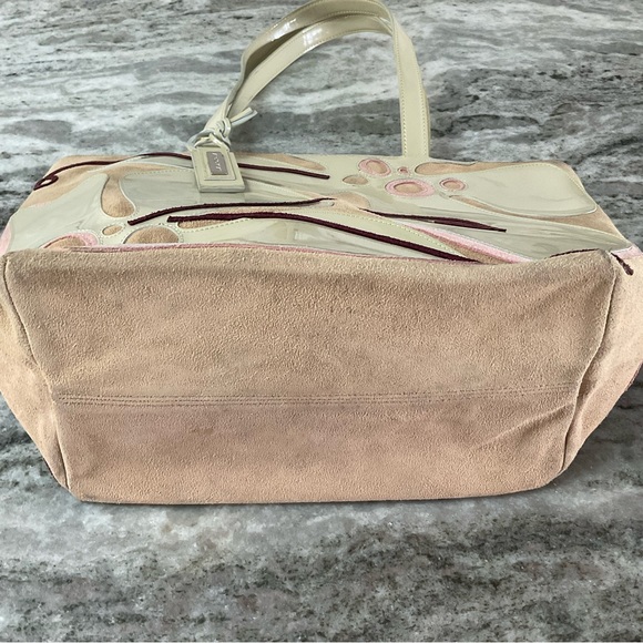 Antonio Melani patent leather/suede shoulder bag purse - Picture 7 of 12